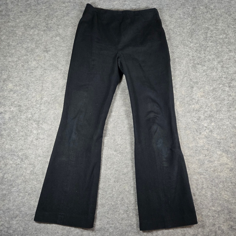 COS Womens Black Cotton Blend Flared Side Zip Trousers Size 10